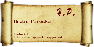 Hrubi Piroska névjegykártya