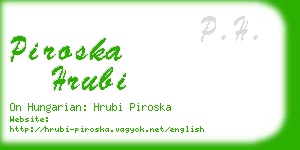 piroska hrubi business card